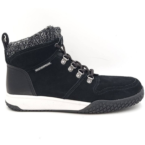 Weatherproof Women Sneaker Combat Boots Ruby Size US 9M Black Suede Leather - Picture 2 of 6